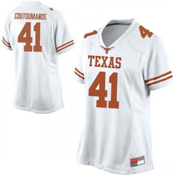 Women University of Texas #41 Hank Coutoumanos Game College Jersey White